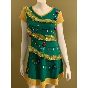 3D Knit Christmas Tree Dress SzM